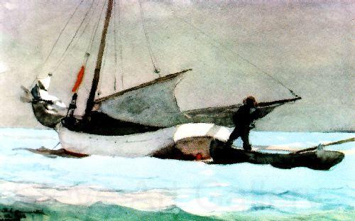 Winslow Homer Stowing the Sail, Bahamas